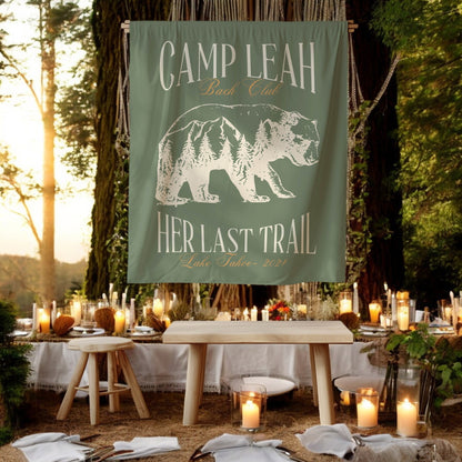 Camp & Hiking Bachelorette Banner – Custom Bach Décor | #67