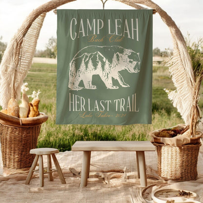 Camp & Hiking Bachelorette Banner – Custom Bach Décor | #67
