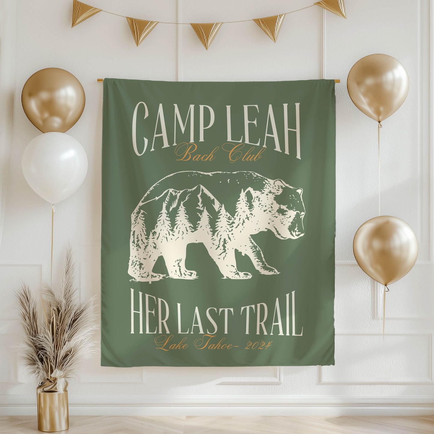 Camp & Hiking Bachelorette Banner – Custom Bach Décor | #67