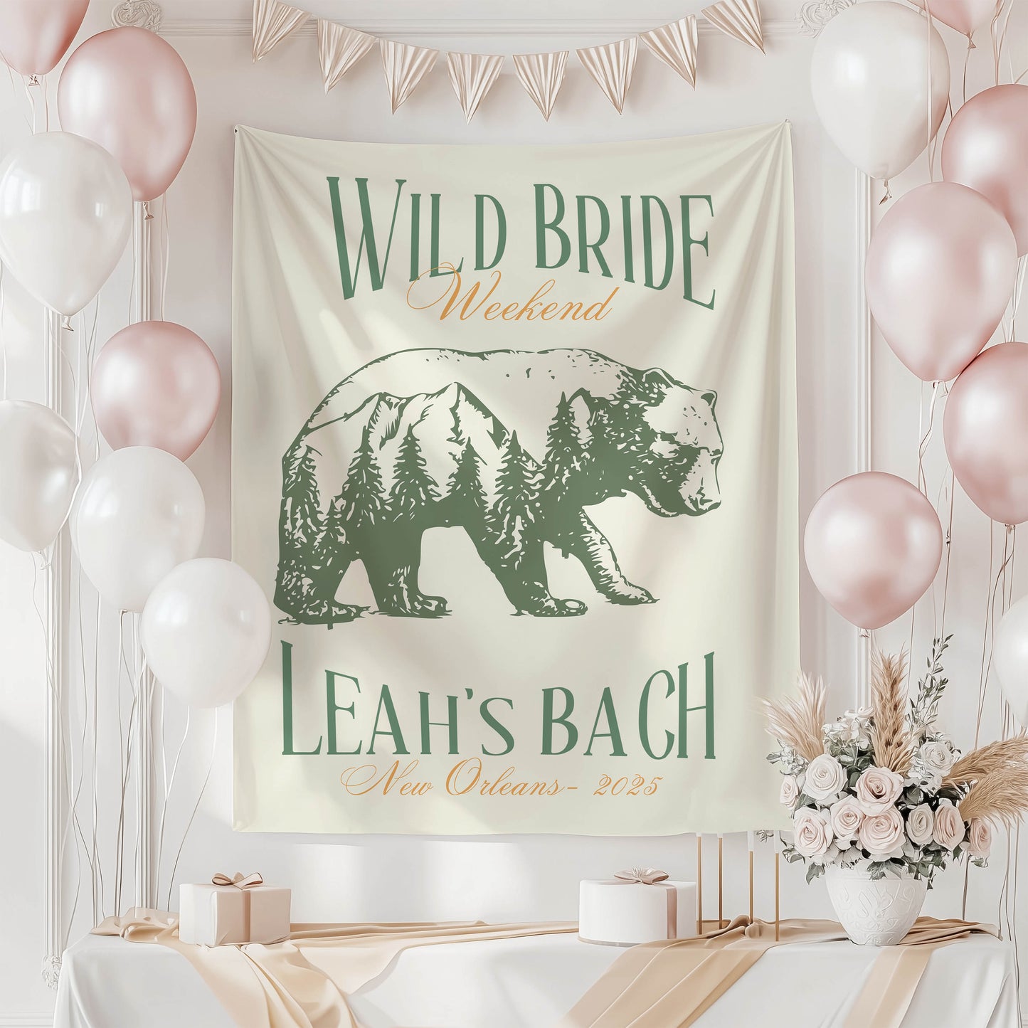 Camp & Hiking Bachelorette Banner – Custom Bach Décor | #67
