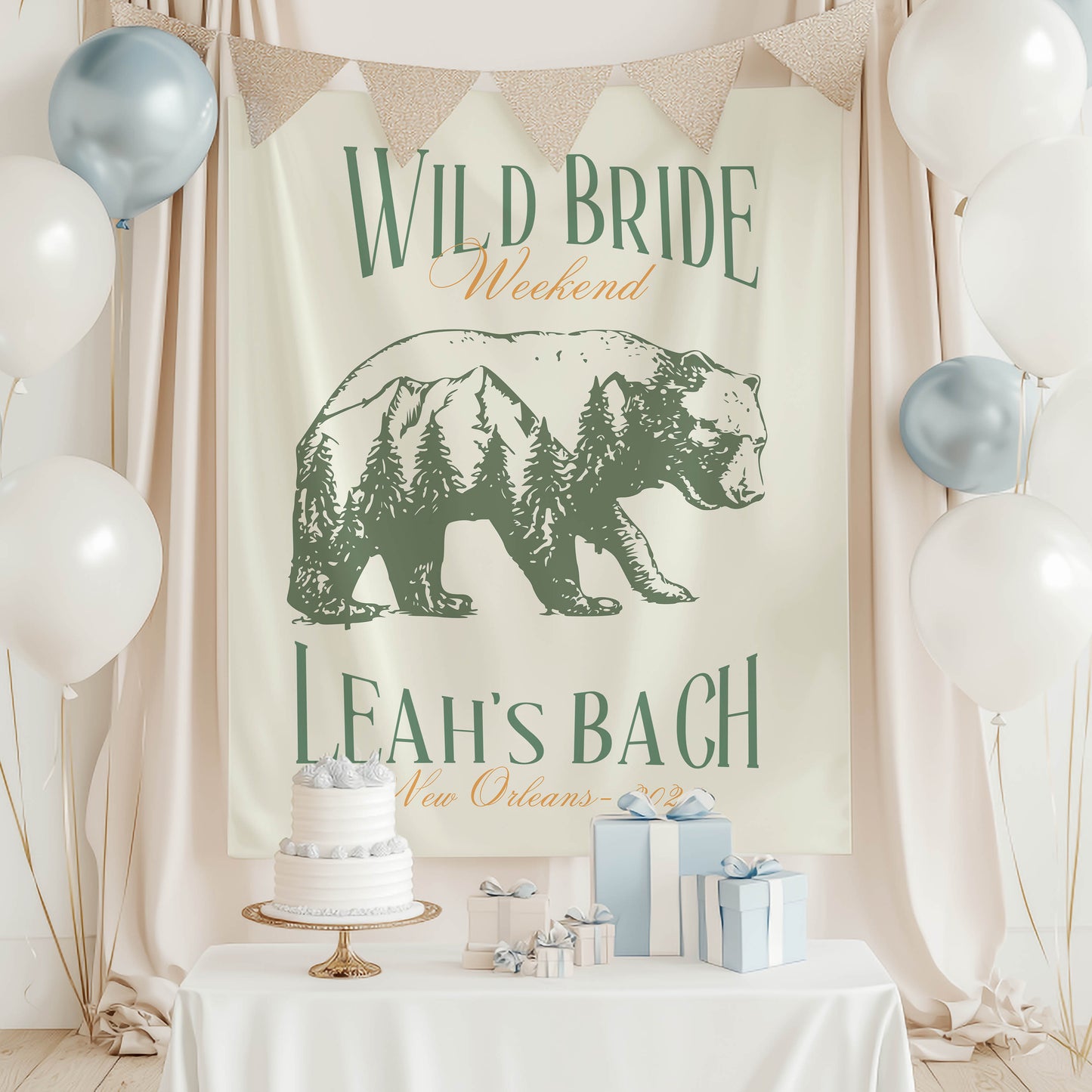 Camp & Hiking Bachelorette Banner – Custom Bach Décor | #67