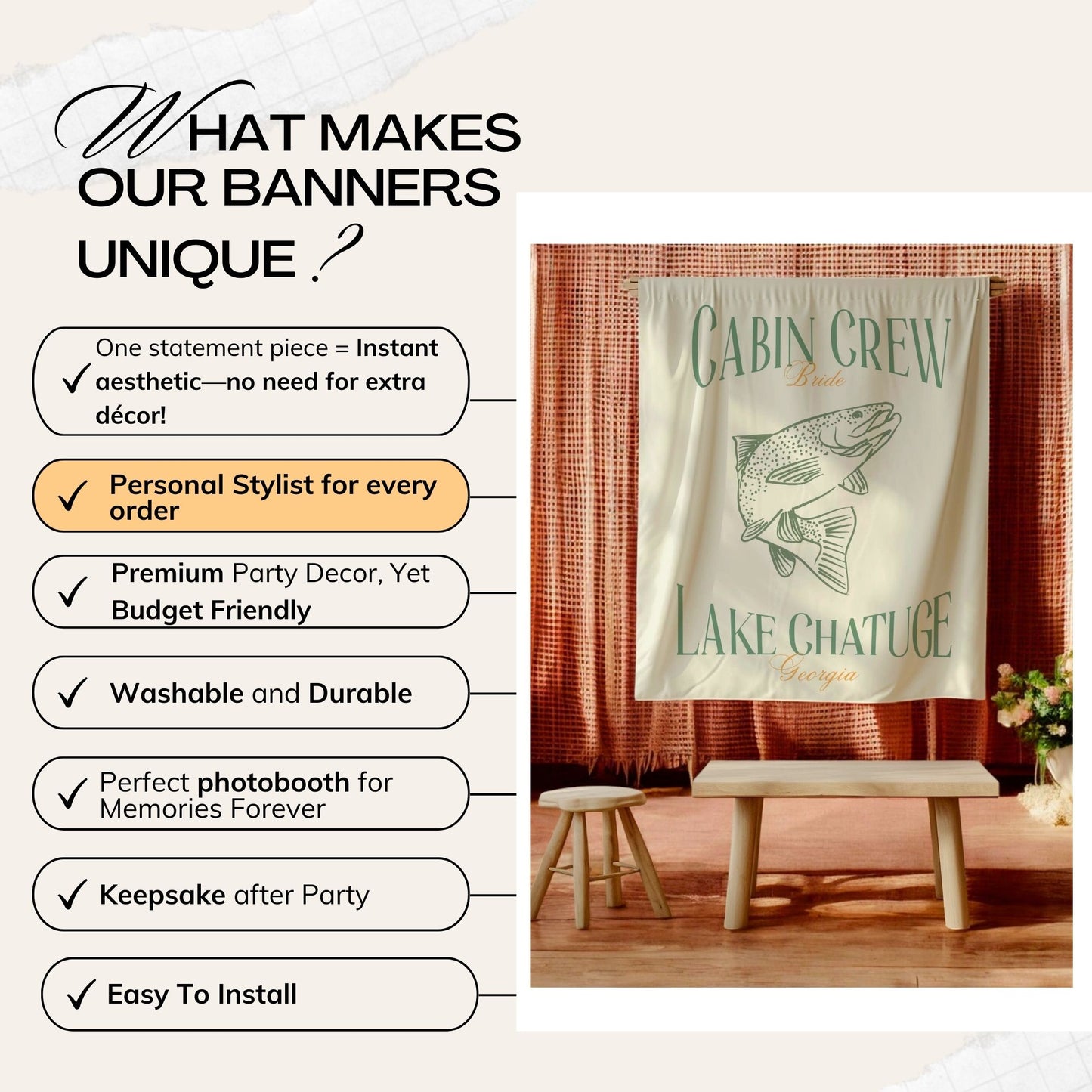 Fishing Bachelorette Banner – Custom Bach Décor | #68