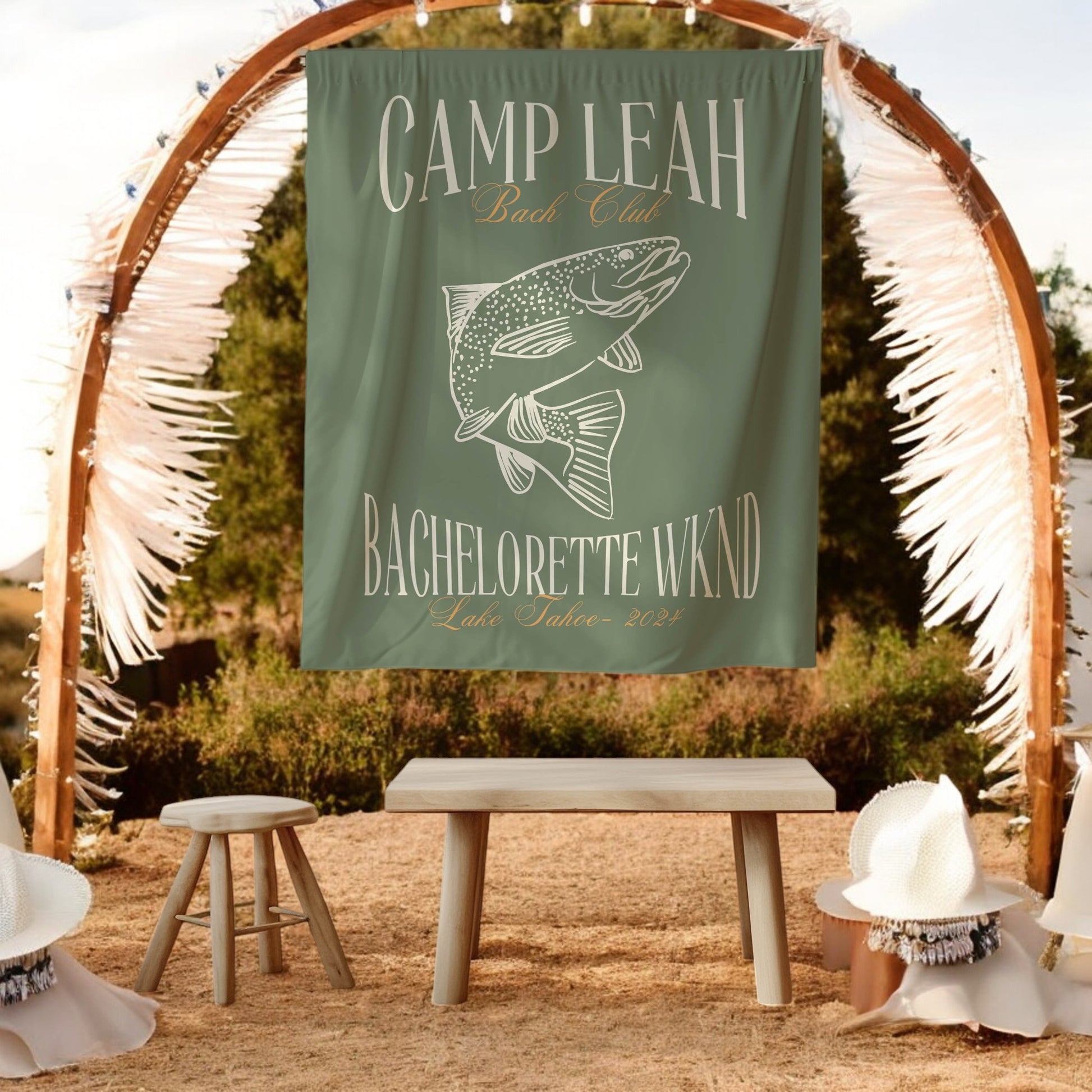 Fishing Bachelorette Banner – Custom Bach Decor for Lake, Boat & Outdoor Celebrations
