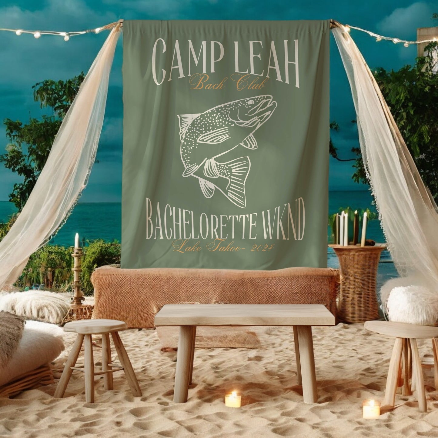 Fishing Bachelorette Banner – Custom Bach Décor | #68