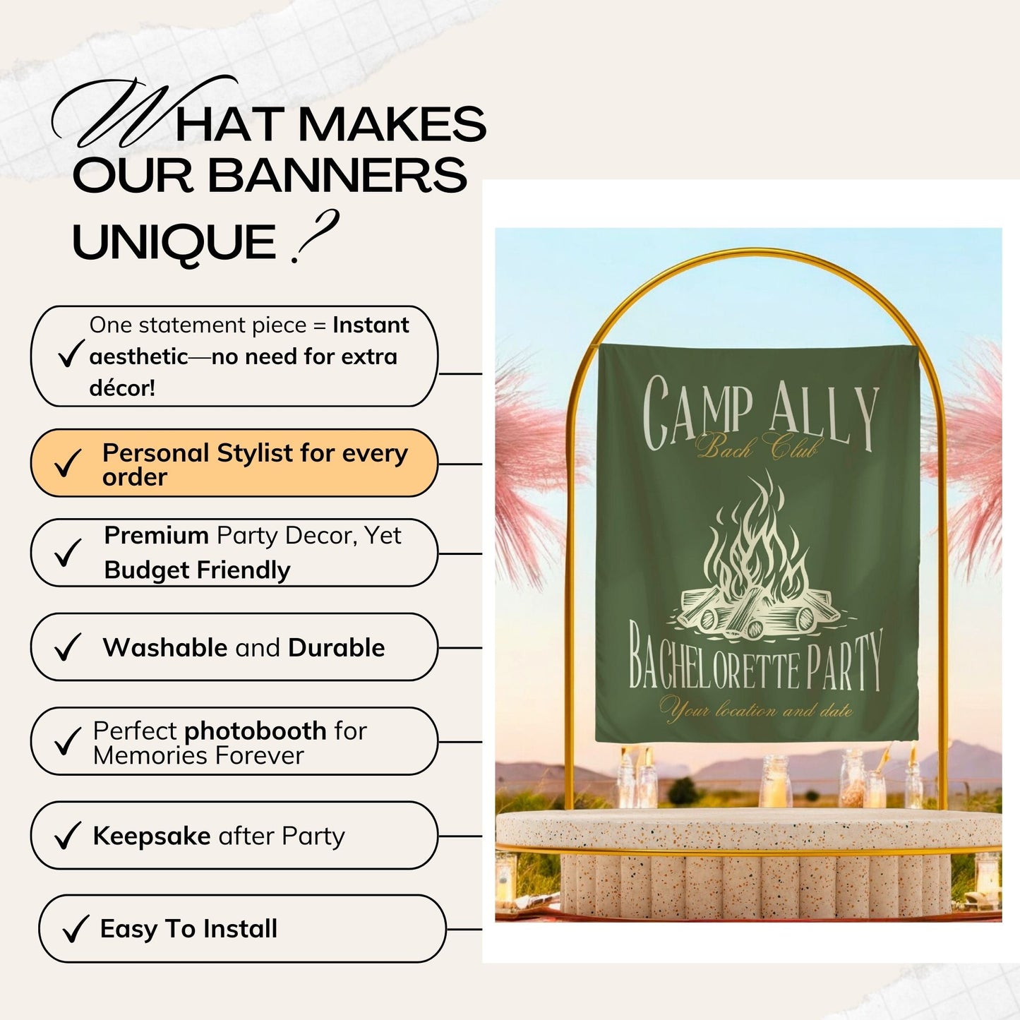 Camp Bachelorette Banner – Custom Bach Décor | #69