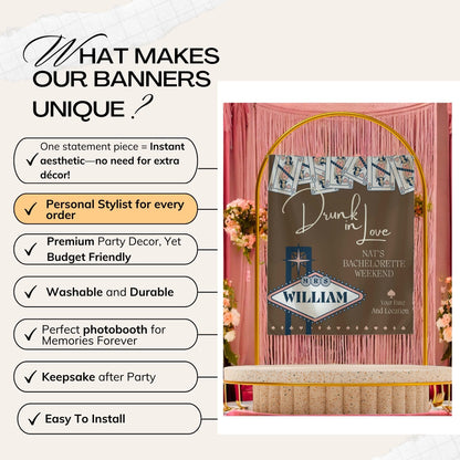 Vegas Casino Bachelorette Banner – Custom Bach Décor | #7