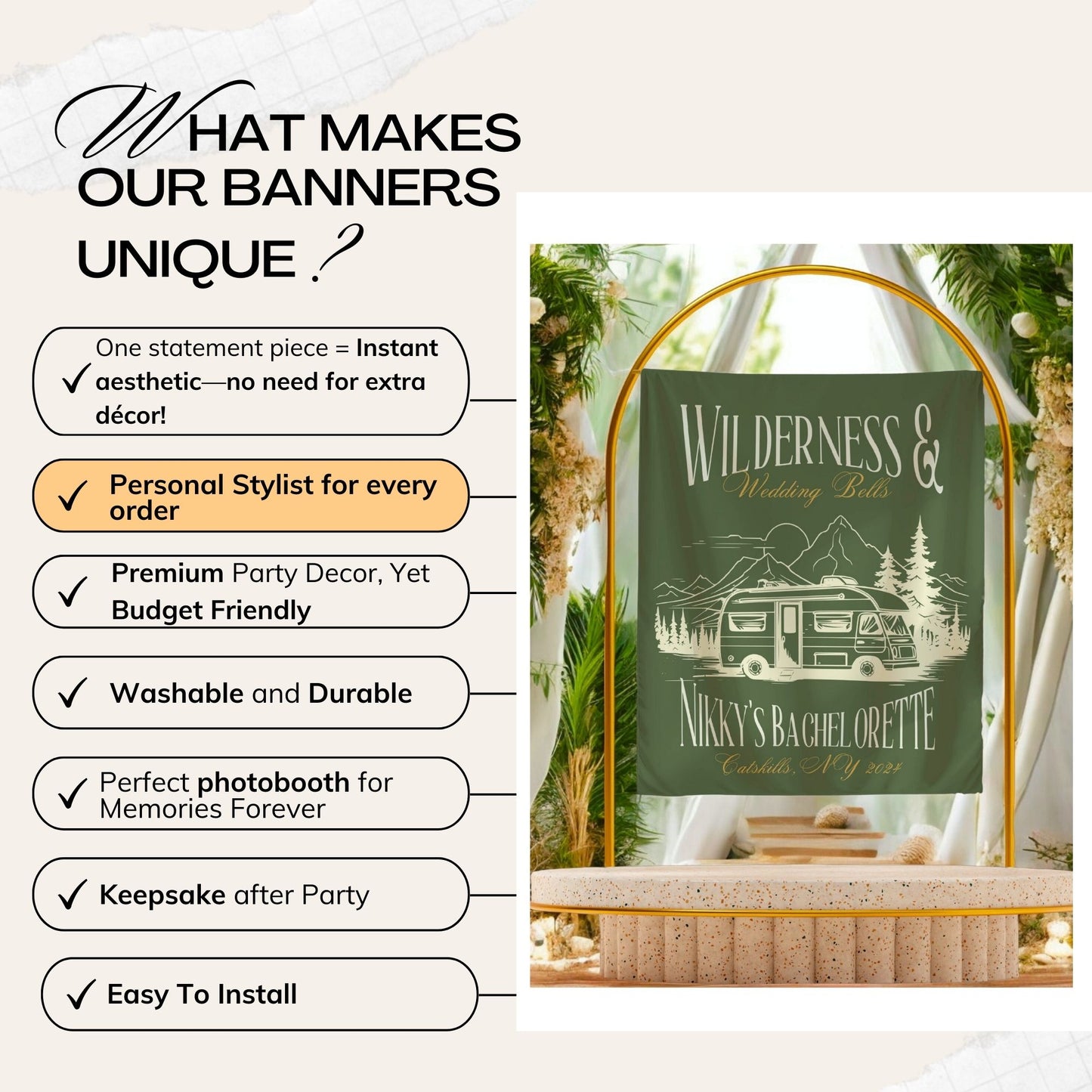 Camp Bachelorette Banner – Custom Bach Décor | #70