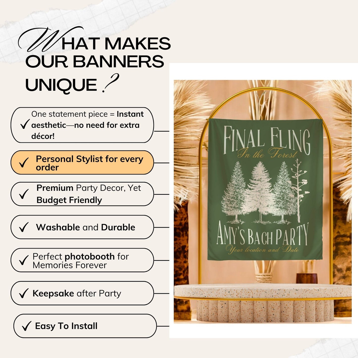Hiking Bachelorette Banner – Custom Bach Décor | #71