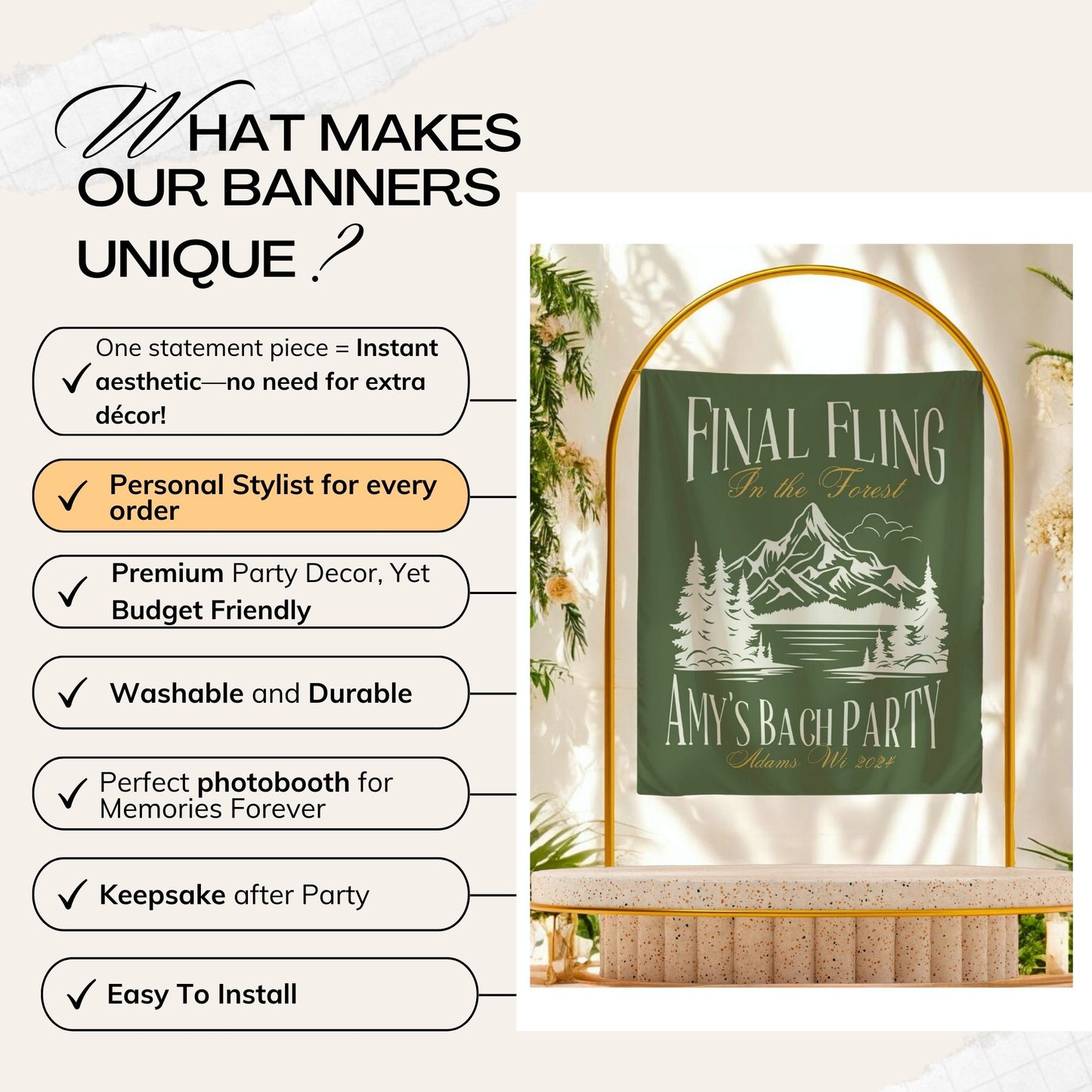 Hiking Bachelorette Banner – Custom Bach Décor | #72