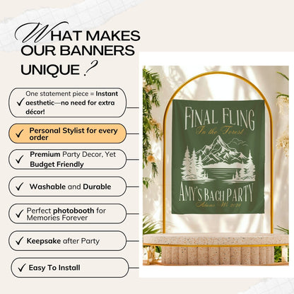 Hiking Bachelorette Banner – Custom Bach Décor | #72