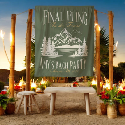 Hiking Bachelorette Banner – Custom Bach Decor for Trails, Mountains & Outdoor Escapes