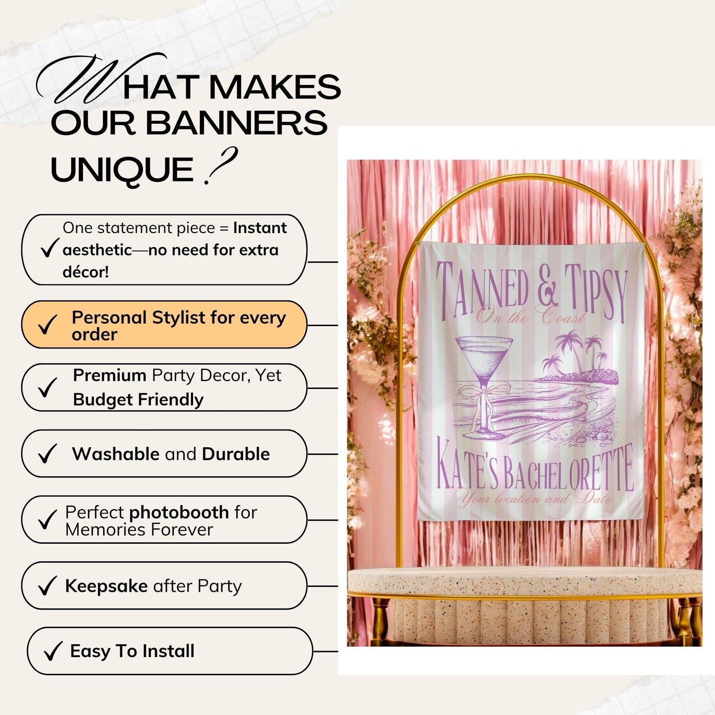 Beach Bachelorette Banner – Custom Bach Décor | #73