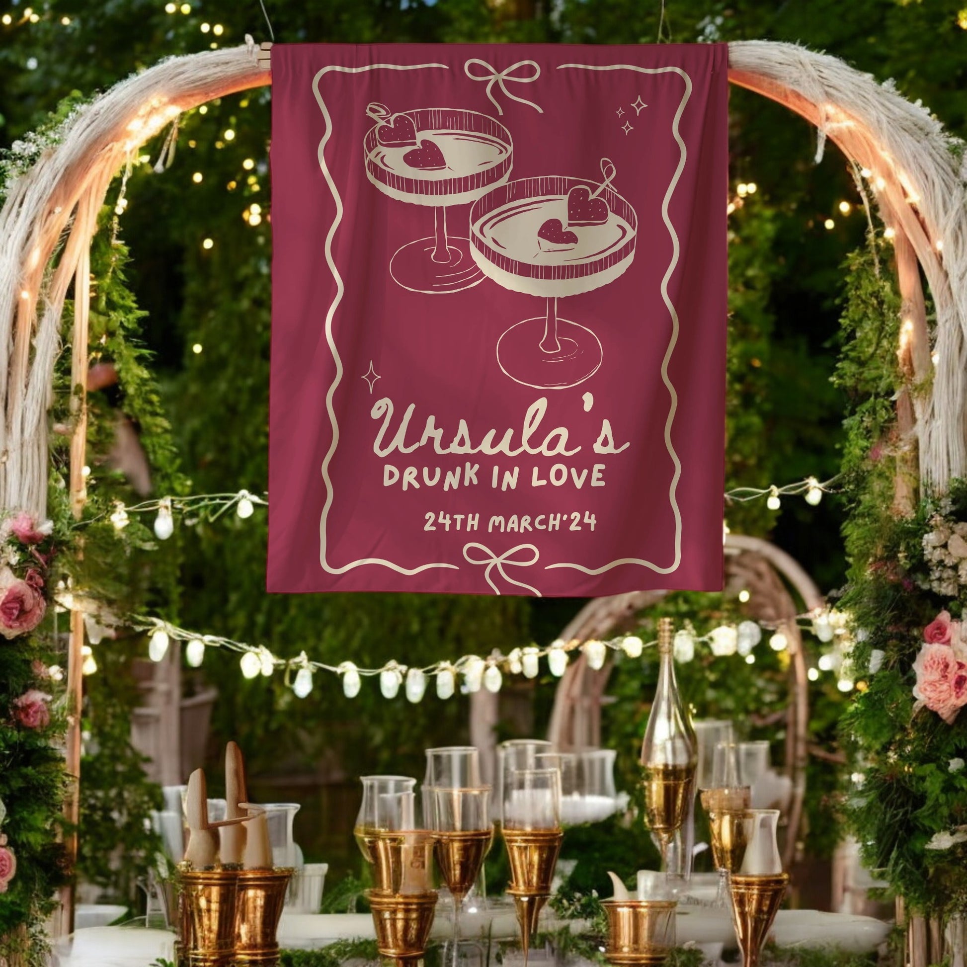 Cocktail Bachelorette Banner – Custom Bach Decor for Martini Nights & Glamorous Toasts
