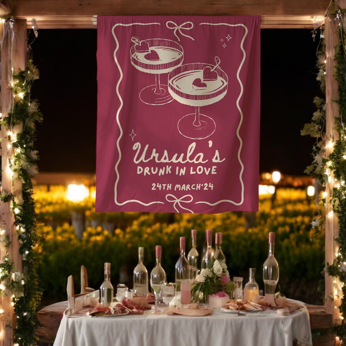 Cocktail Bachelorette Banner – Custom Bach Décor | #74