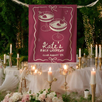 Cocktail Bachelorette Banner – Custom Bach Décor | #74
