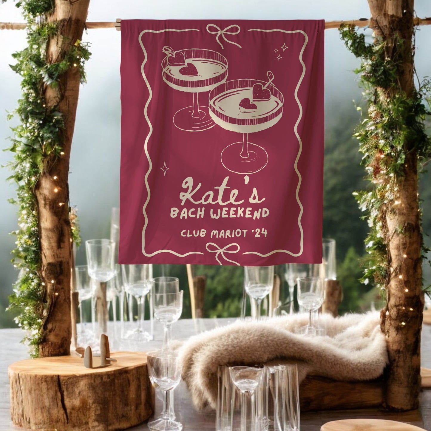 Cocktail Bachelorette Banner – Custom Bach Décor | #74