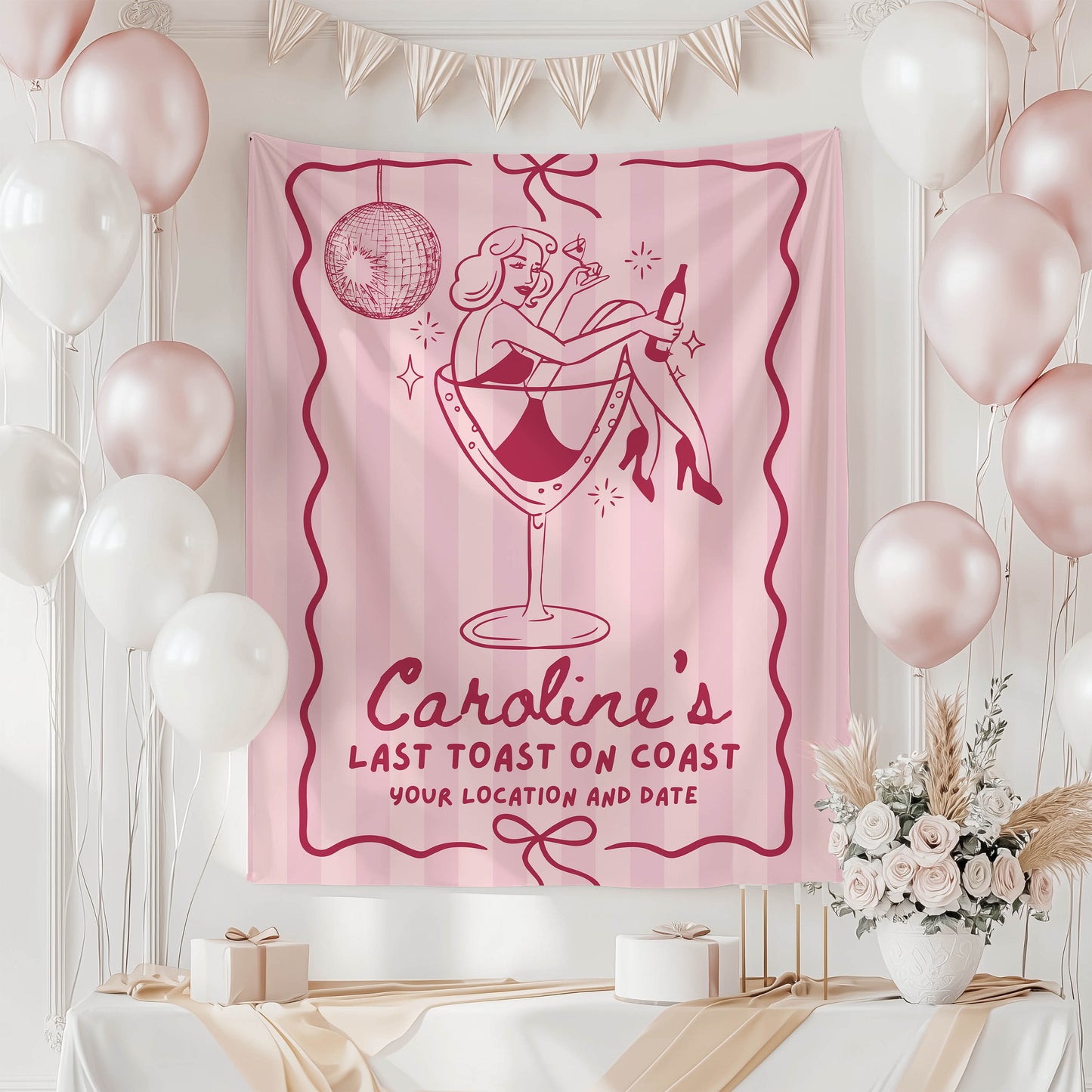 Disco Cocktail Bachelorette Banner – Custom Bach Décor | #75