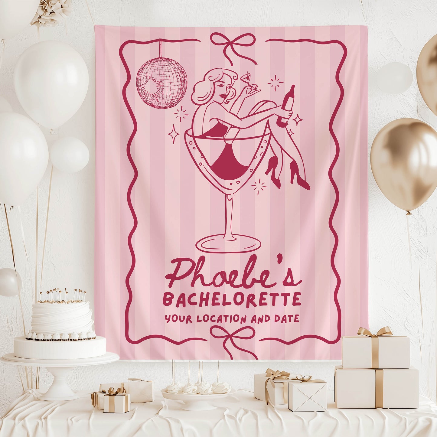 Disco Cocktail Bachelorette Banner – Custom Bach Décor | #75