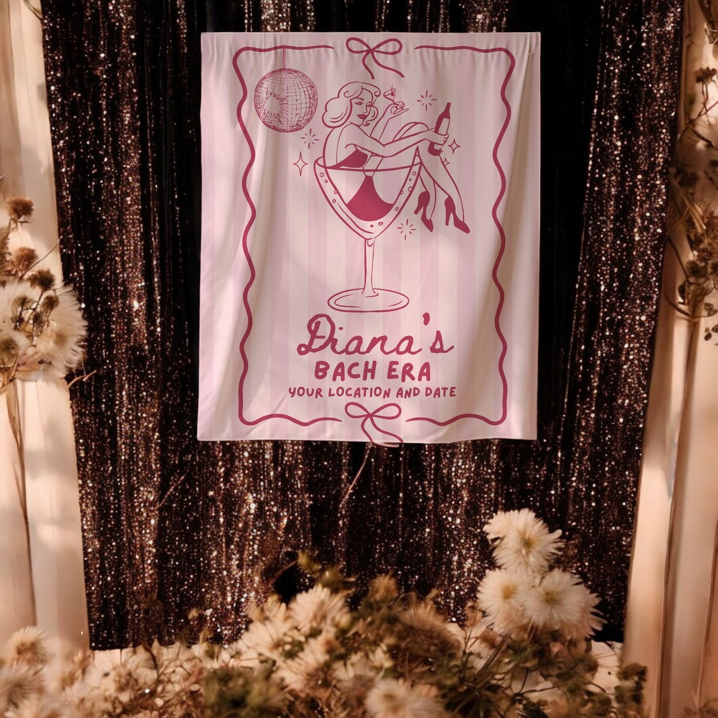 Disco Cocktail Bachelorette Banner – Custom Bach Décor | #75