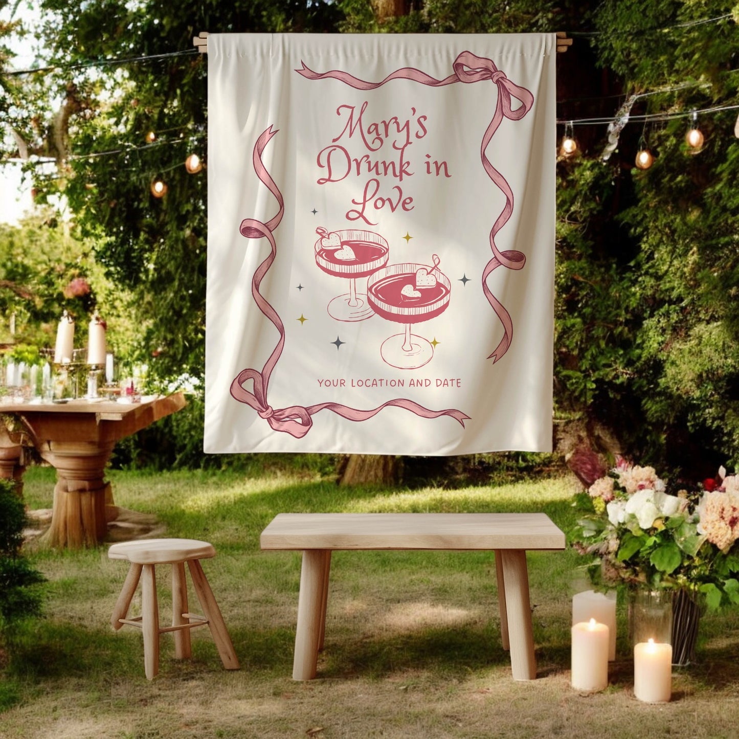 Cocktail Bachelorette Banner – Custom Bach Décor | #77