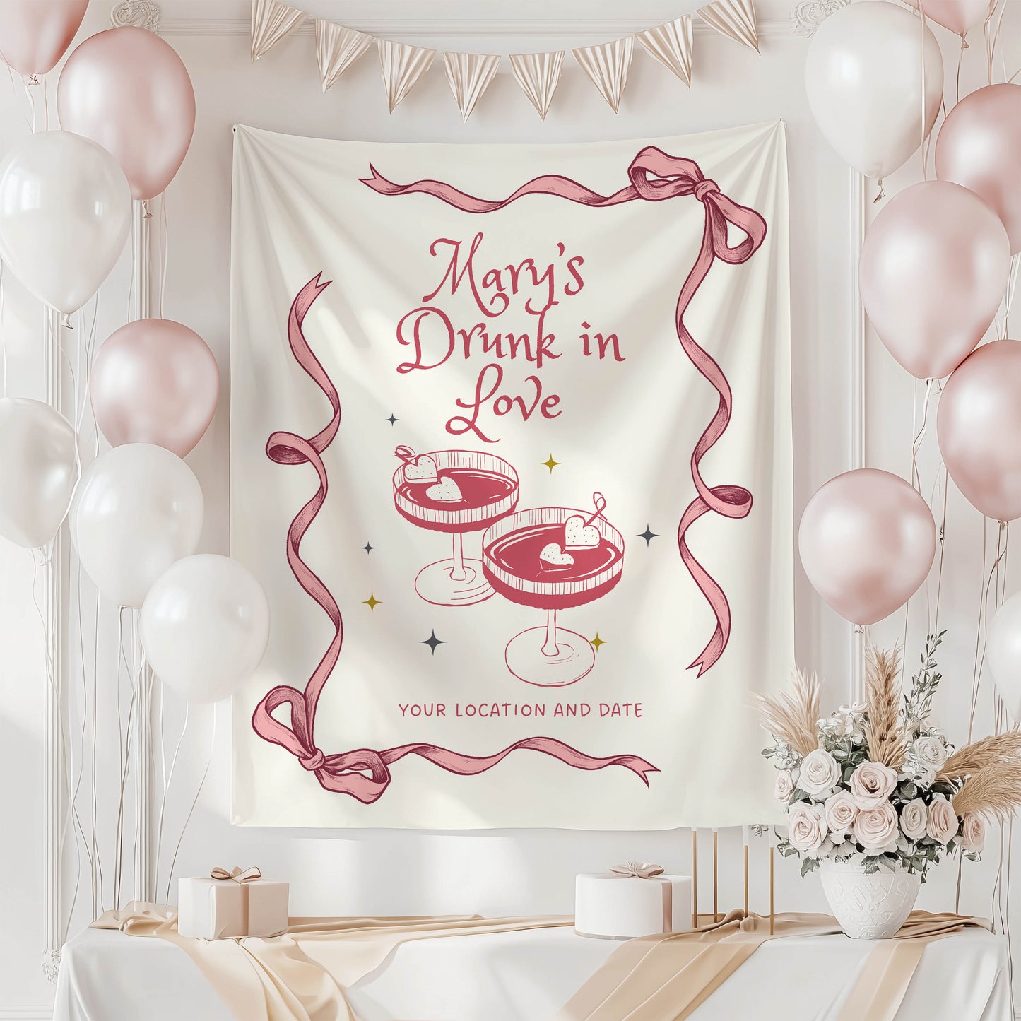 Cocktail Bachelorette Banner – Custom Bach Décor | #77