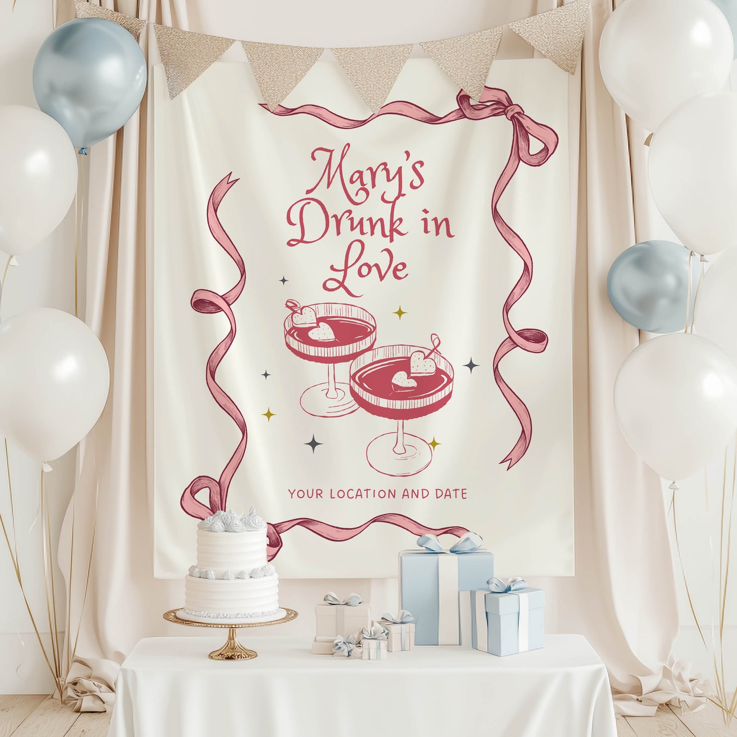 Cocktail Bachelorette Banner – Custom Bach Décor | #77