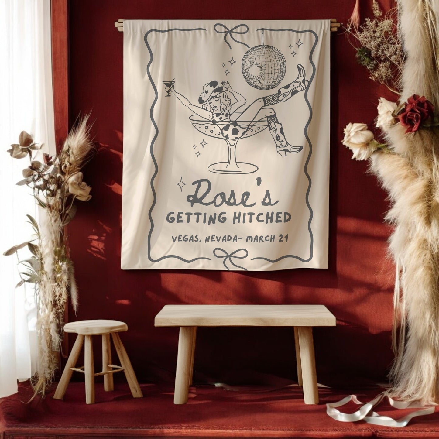 Disco Cowgirl Bachelorette Banner – Custom Bach Décor | #78