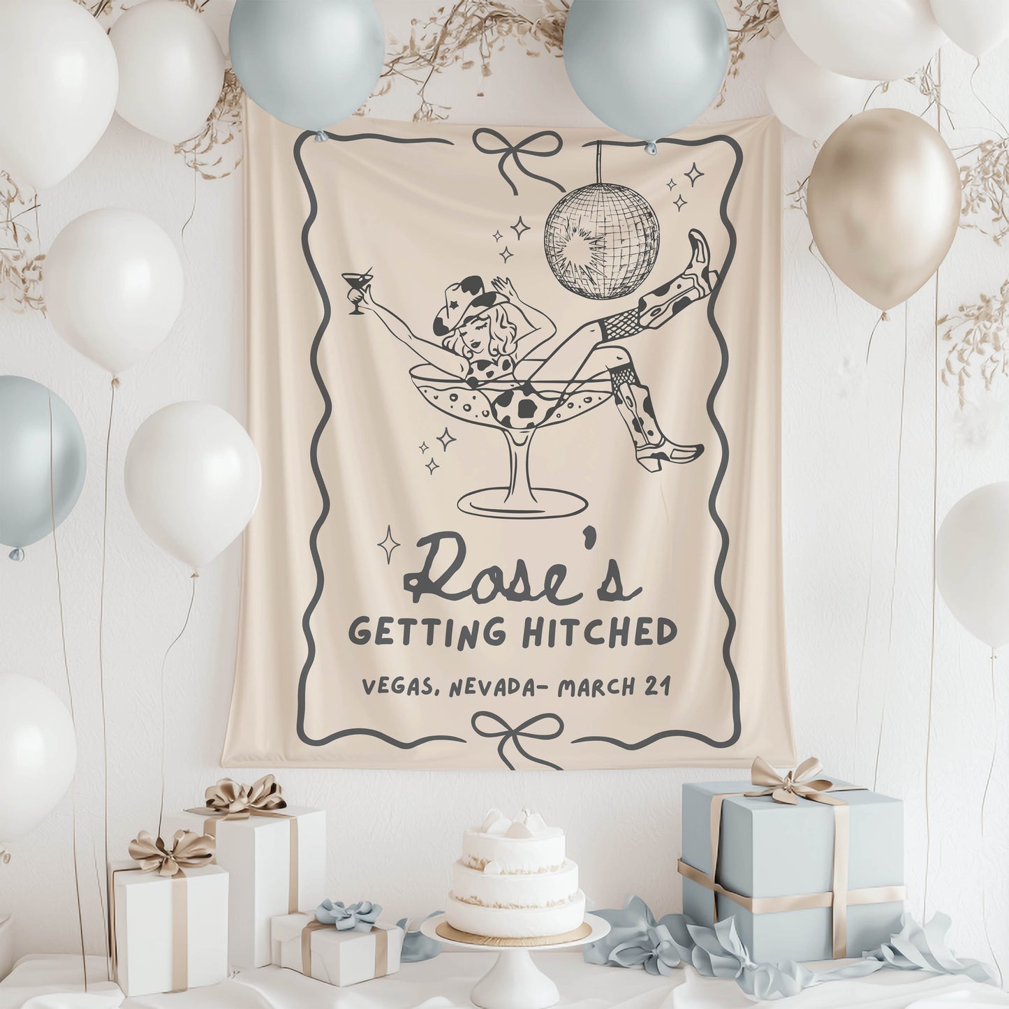 Disco Cowgirl Bachelorette Banner – Custom Bach Décor | #78