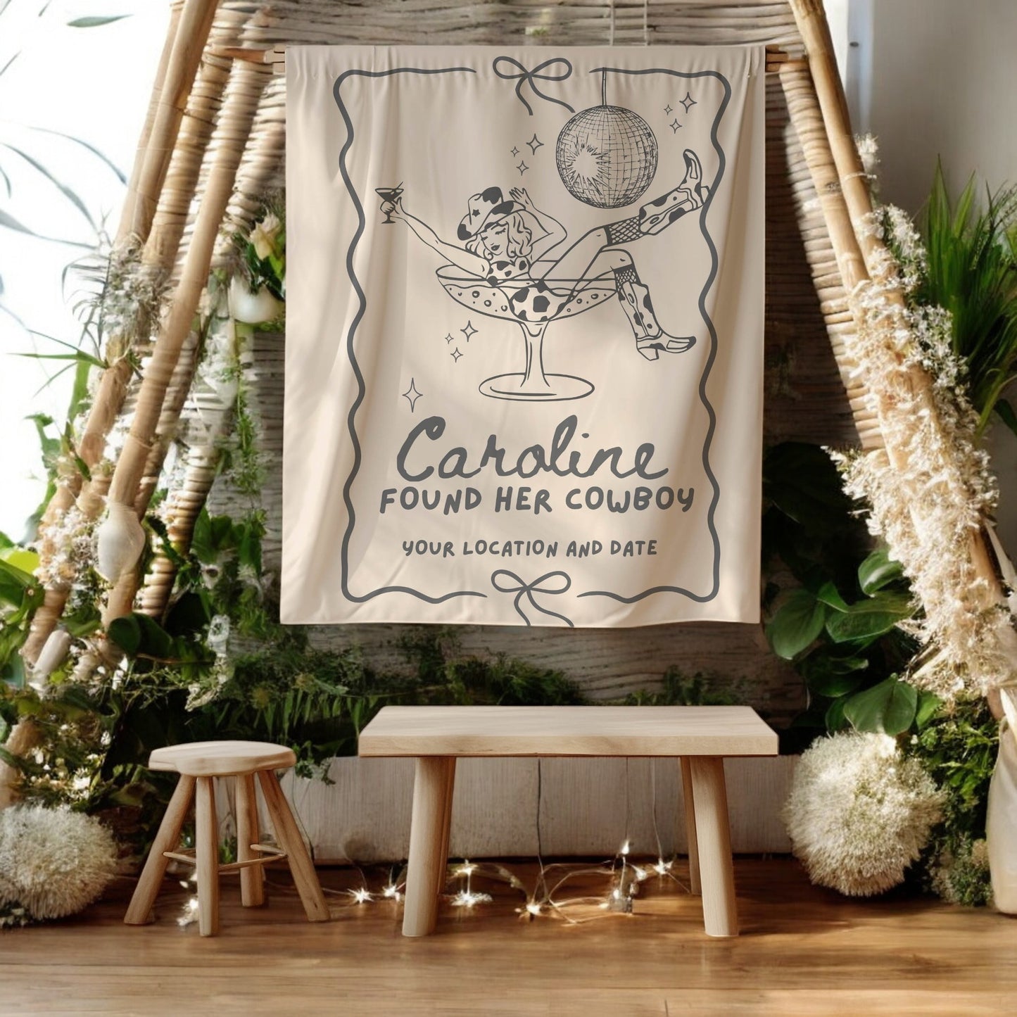 Disco Cowgirl Bachelorette Banner – Custom Bach Décor | #78