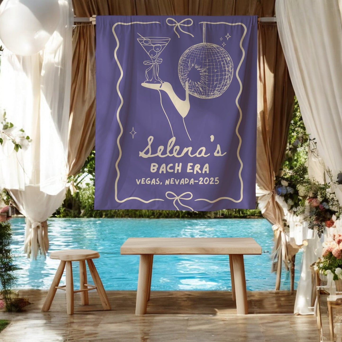Disco Cocktail Bachelorette Banner – Custom Bach Décor | #79