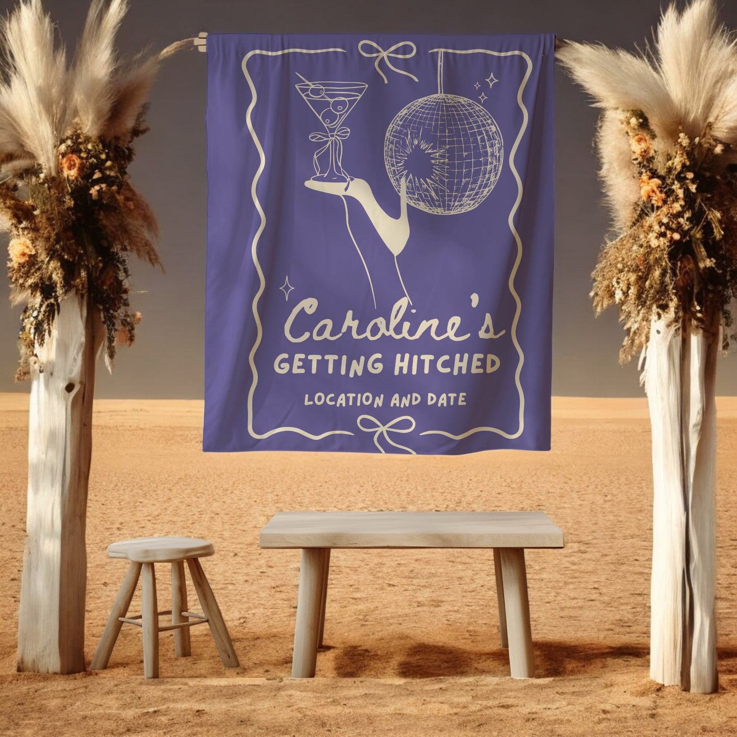 Disco Cocktail Bachelorette Banner – Custom Bach Décor | #79