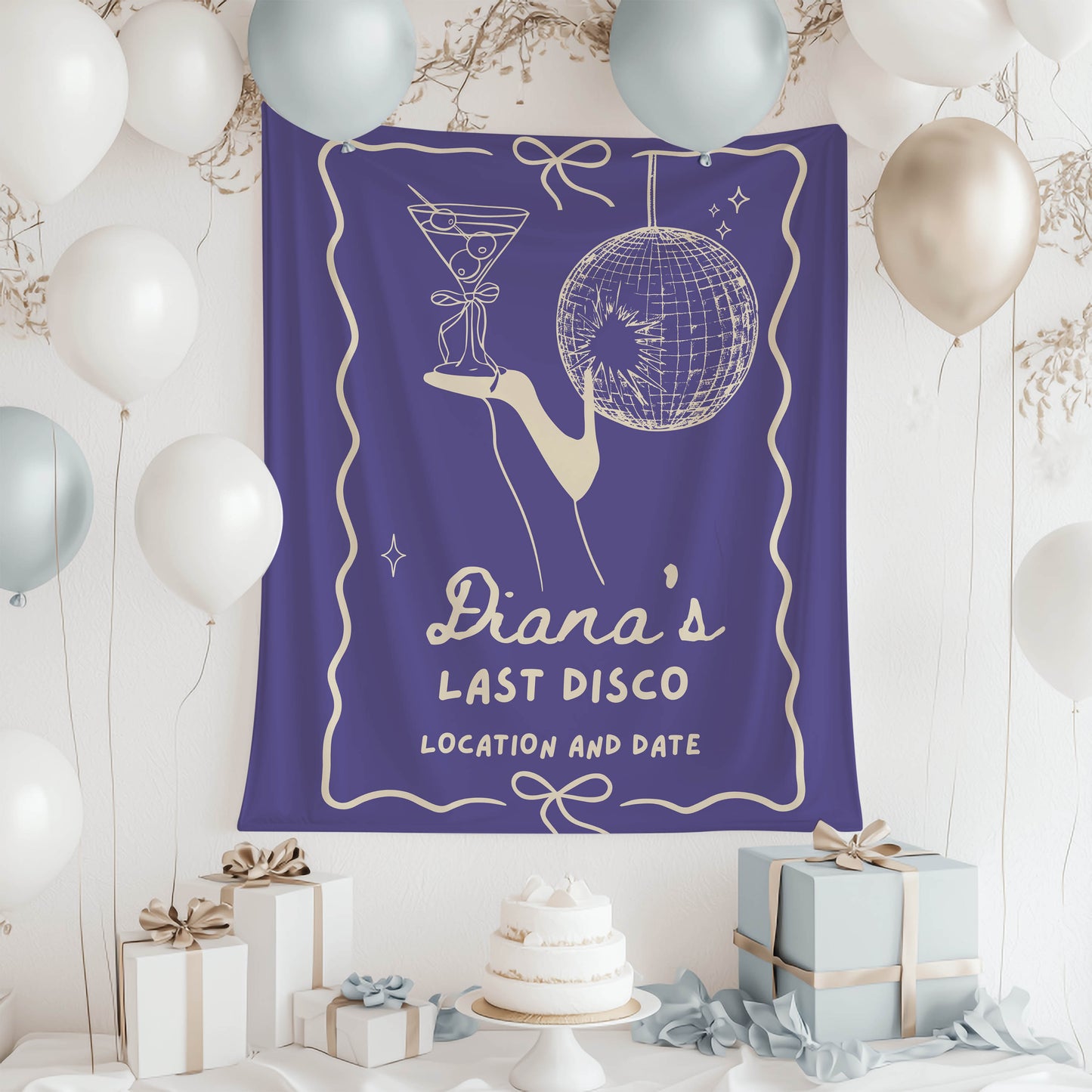 Disco Cocktail Bachelorette Banner – Custom Bach Décor | #79