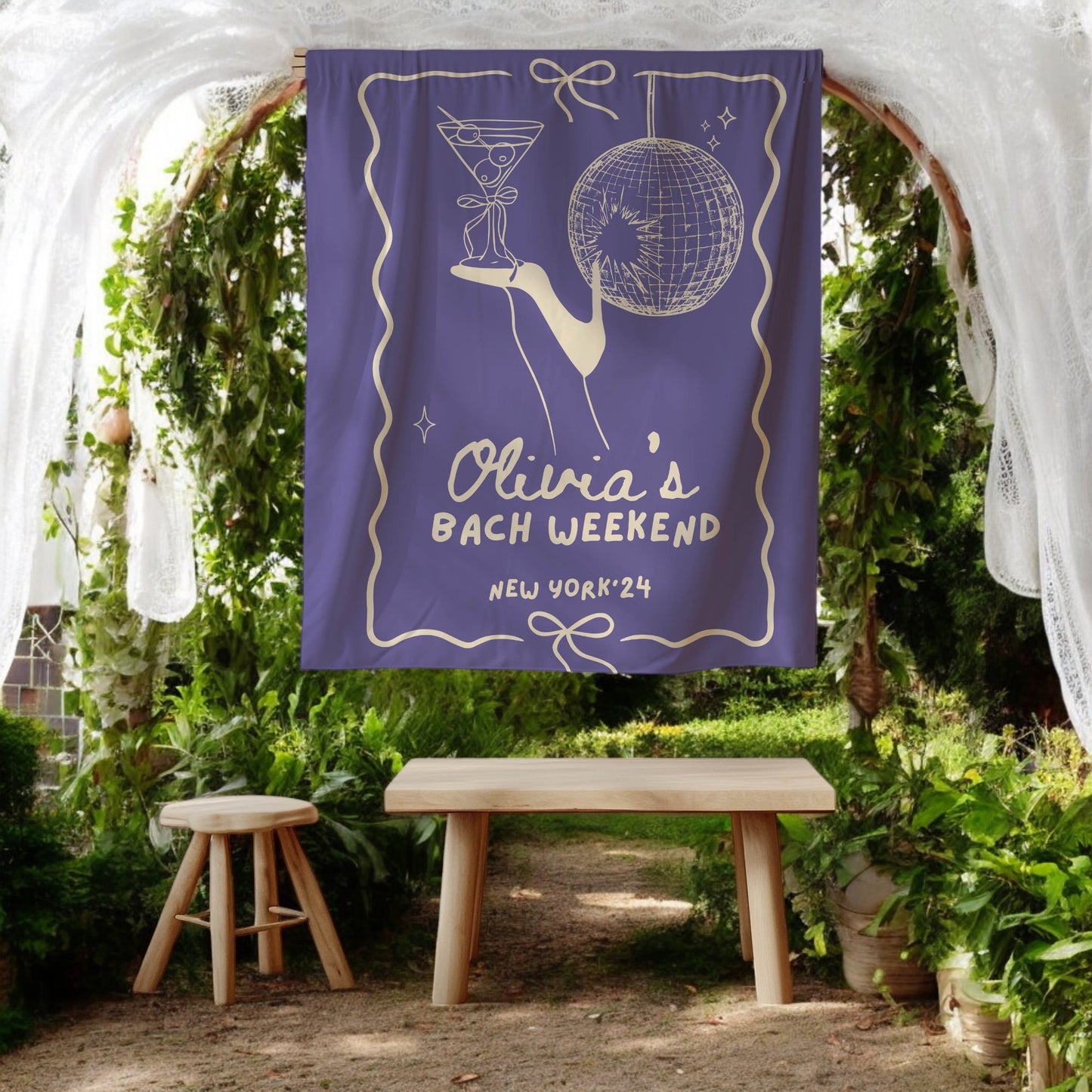 Disco Cocktail Bachelorette Banner – Custom Bach Décor | #79