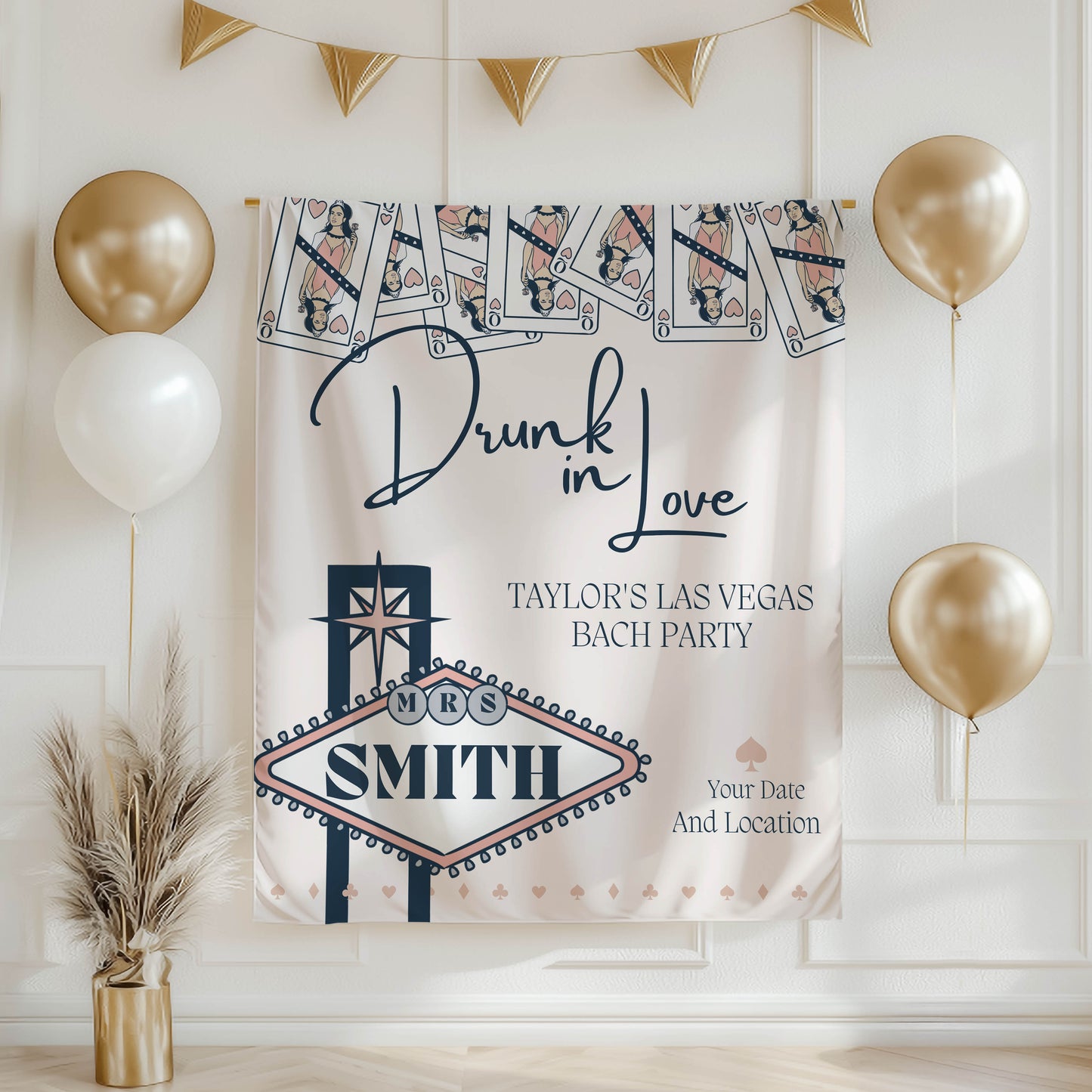 Vegas Casino Bachelorette Banner – Custom Bach Décor | #7