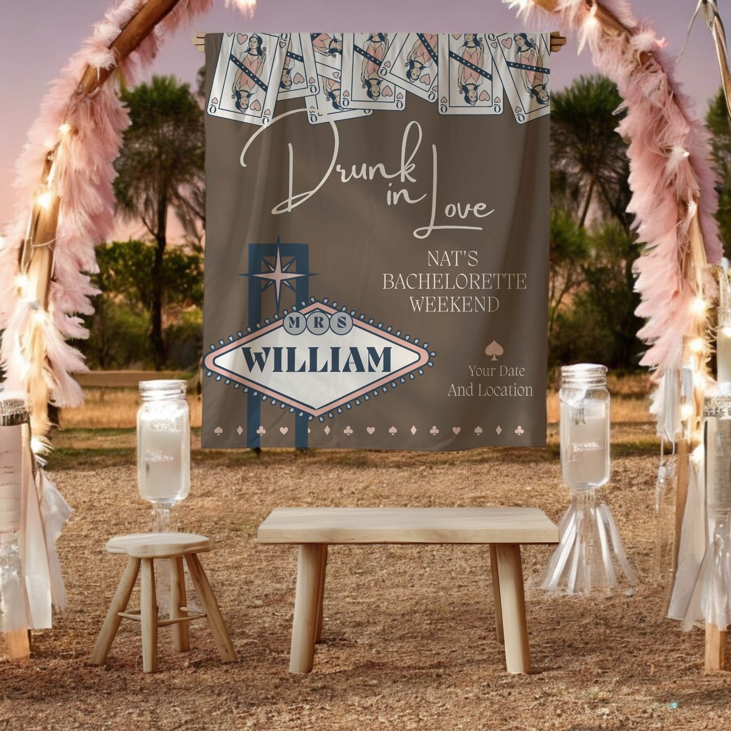 Vegas Casino Bachelorette Banner – Custom Bach Décor | #7