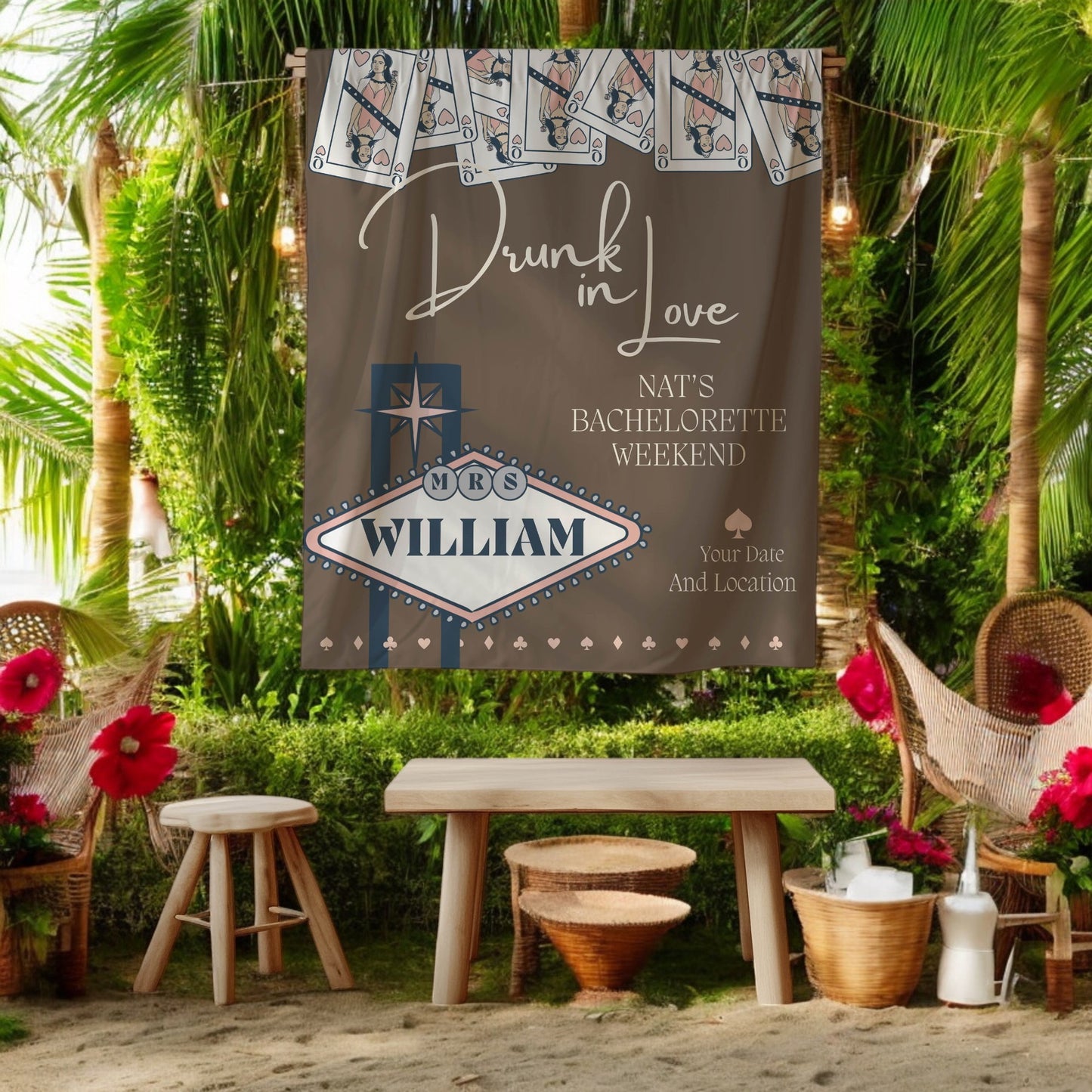 Vegas Casino Bachelorette Banner – Custom Bach Décor | #7