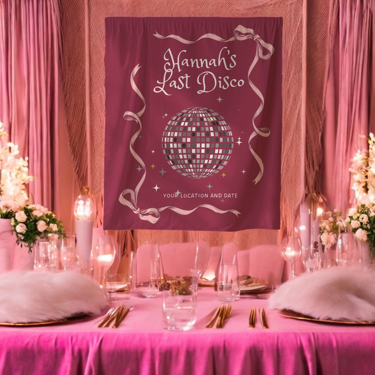 Disco Bachelorette Banner – Custom Bach Decor for Sparkles, Dancing & Retro Vibes