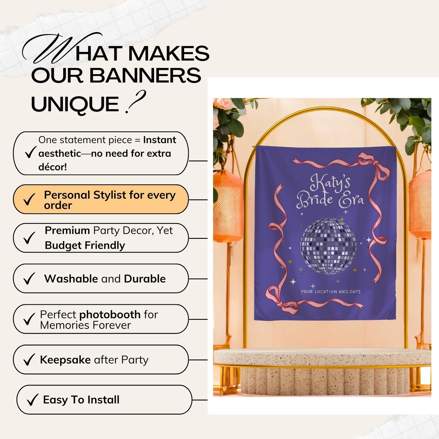 Disco Bachelorette Banner – Custom Bach Décor | #81