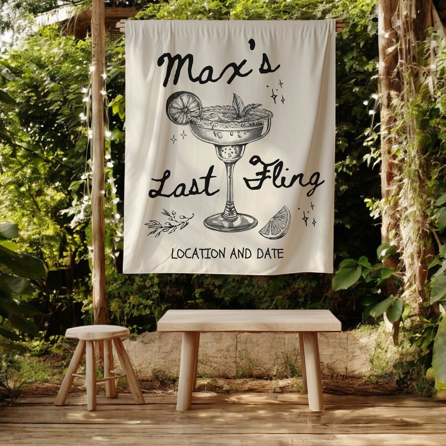 Cocktail Bachelorette Banner – Custom Bach Décor | #82