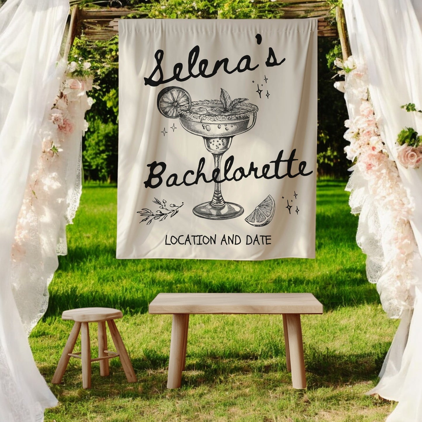 Cocktail Bachelorette Banner – Custom Bach Décor | #82
