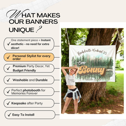 Camping Bachelorette Banner – Custom Bach Décor | #41