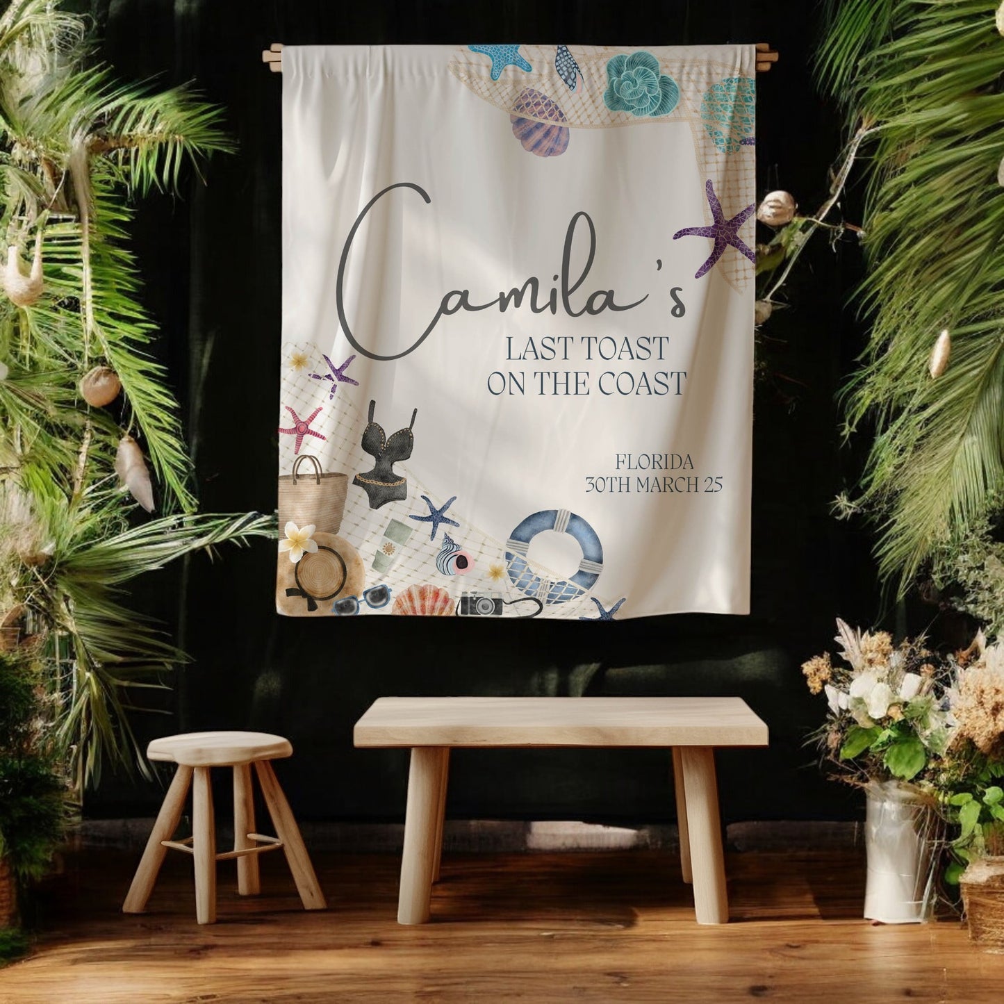 Coastal Bachelorette Sign– Custom Bach Décor | #08