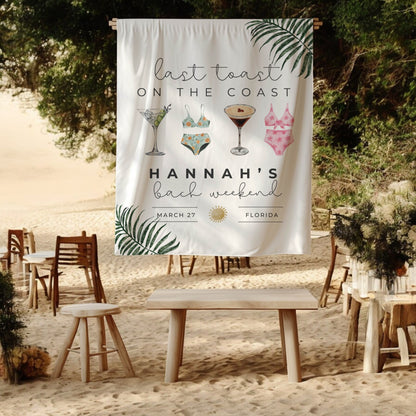 Beach and Pool Bachelorette Banner – Custom Bach Décor | #09