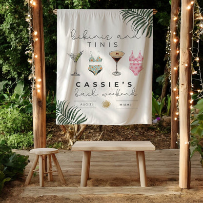 Beach and Pool Bachelorette Banner – Custom Bach Décor | #09