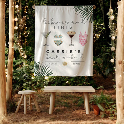Beach and Pool Bachelorette Banner – Custom Bach Décor | #09