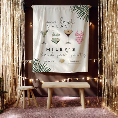 Beach and Pool Bachelorette Banner – Custom Bach Décor | #09
