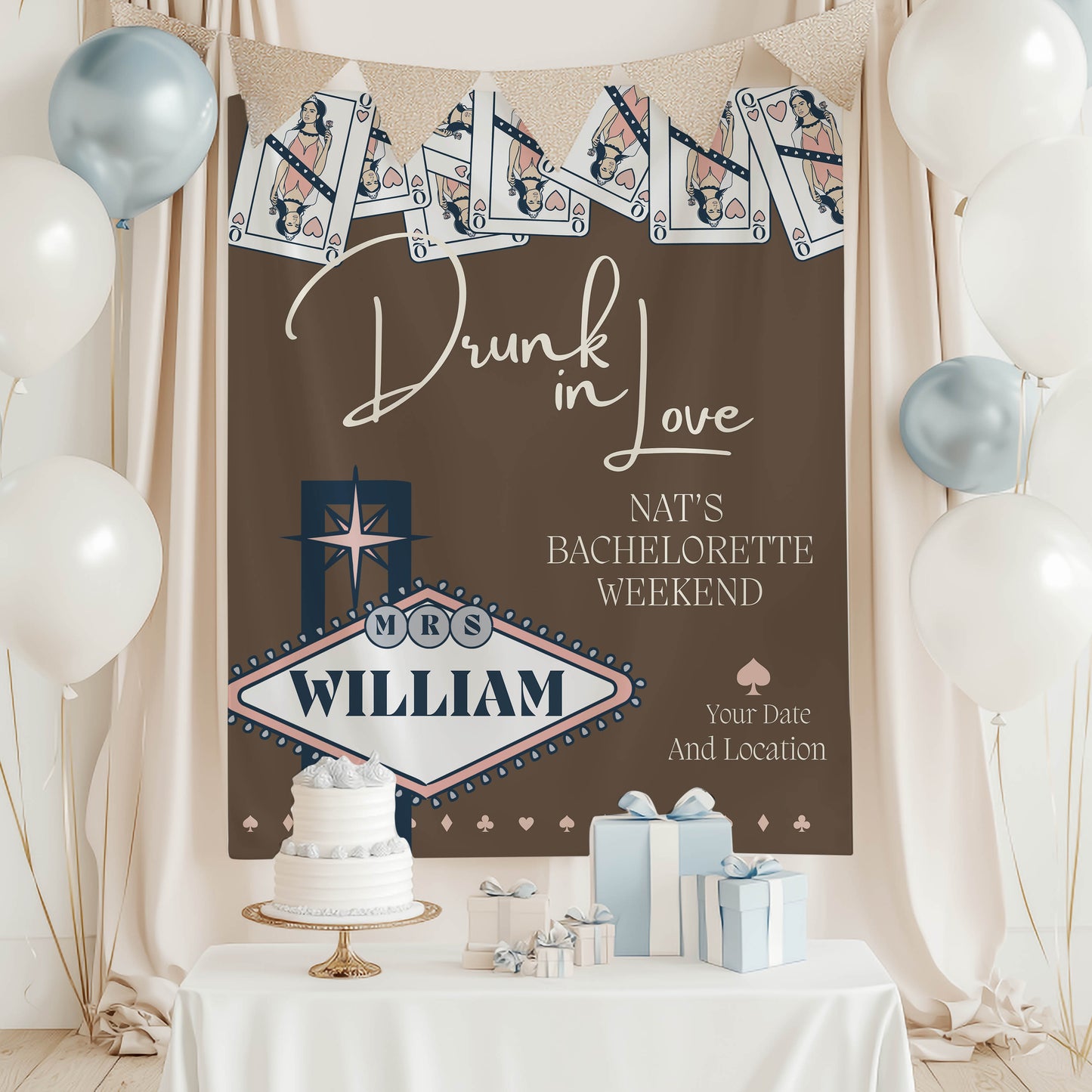 Vegas Casino Bachelorette Banner – Custom Bach Décor | #7