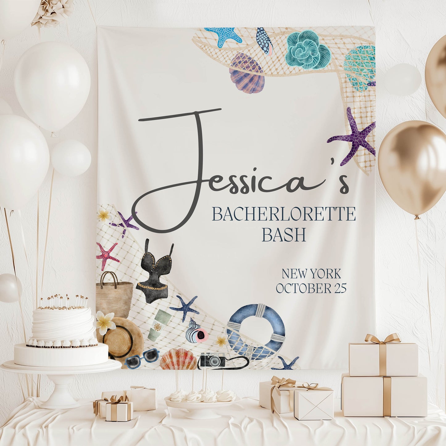Coastal Bachelorette Sign– Custom Bach Décor | #08