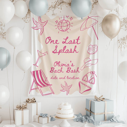 Pool Party and Beach Bachelorette Banner – Custom Bach Décor | #04