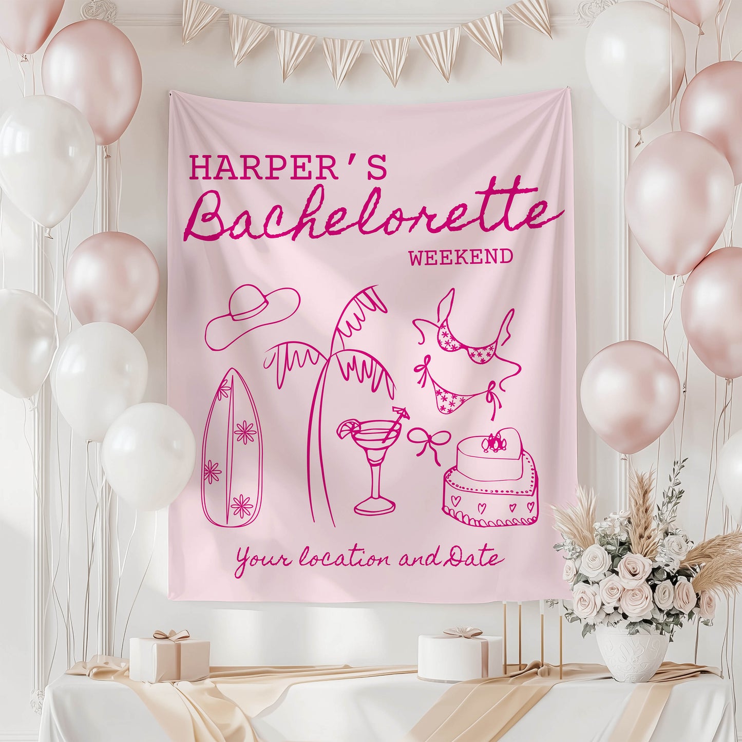 Coastal Bachelorette Banner– Custom Bach Décor | #11